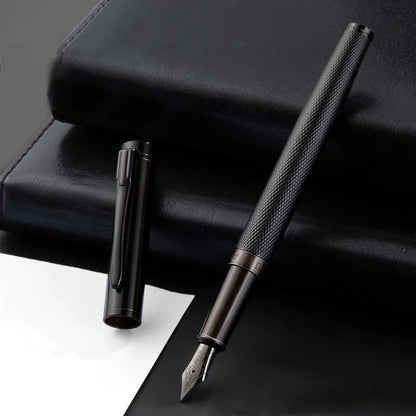 Black Forest Metal Fountain Pen Titanium Black Extra Fine Nib