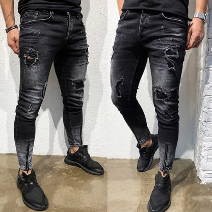 Trendy Men's Street All-match Jeans Hot Mens Skinny Stretch Denim Pants