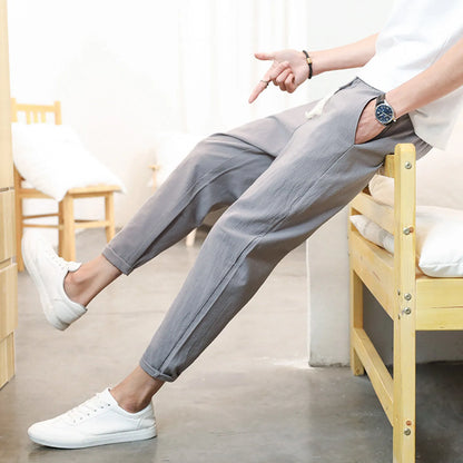 Men'S Solid Color Casual Trousers